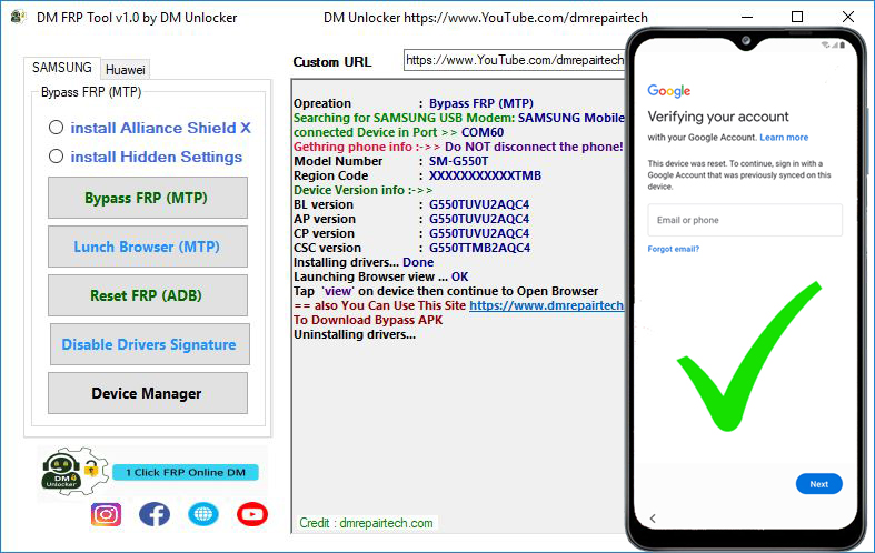 FRP Bypass Tool For PC DM Samsung Frp Tool Mrt Firmware MOBILE REPAIR TECH